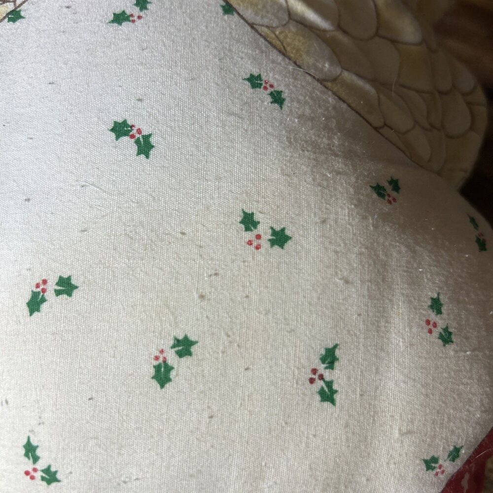 Vintage Hand Made Christmas Angel Pillow Plush Blonde Hair Green Eyes 70’s Vibes - Picture 5 of 10